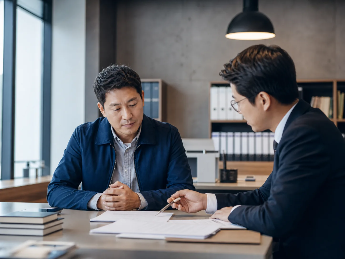 법인전환·전문서비스 분야 — 사업주와 법무사 상담 미팅
