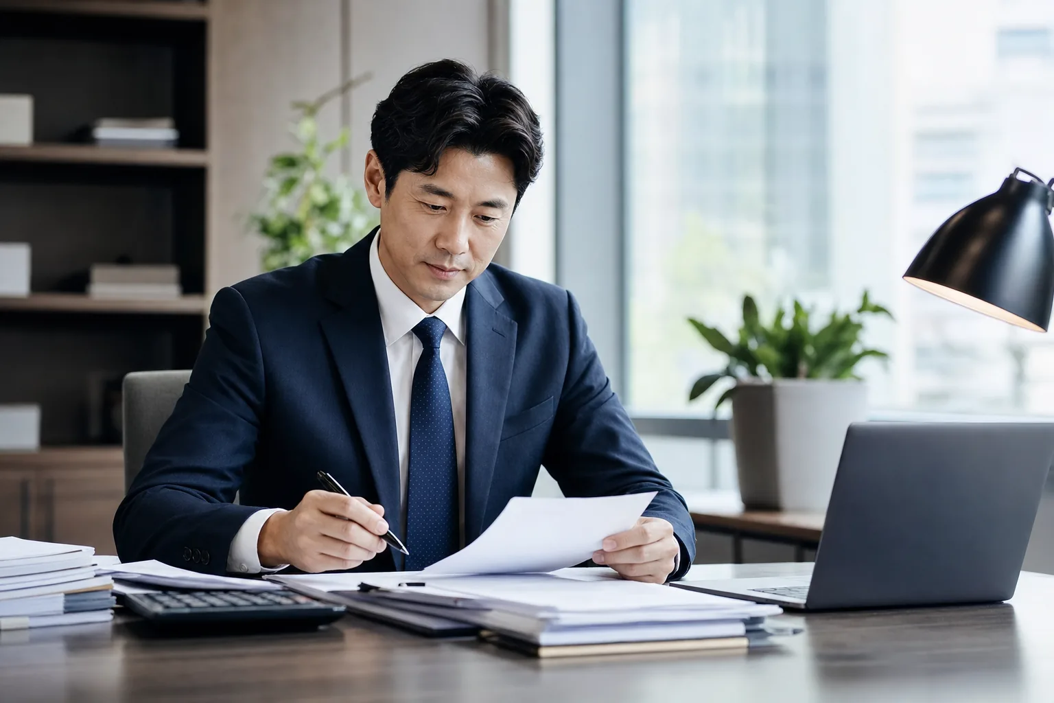 세무 전문가가 절세 방안과 신고·법인전환을 검토하는 모습